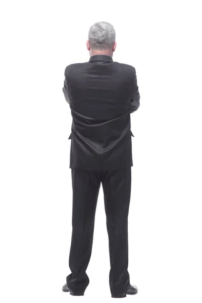 Man Standing Giving His Back Camera Isolated White — Stock Photo, Image