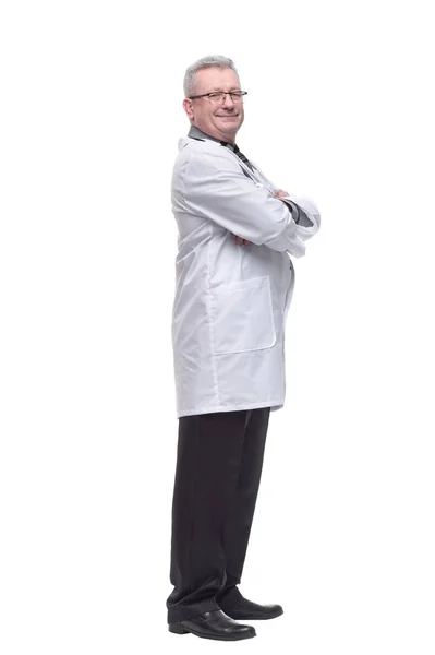 Επαγγελματίας Γιατρός Στηθοσκόπιο Και Γυαλιά Πλαϊνή Όψη — Φωτογραφία Αρχείου