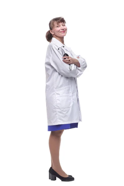 Улыбающаяся Доктор Женщина Стетоскопом — стоковое фото