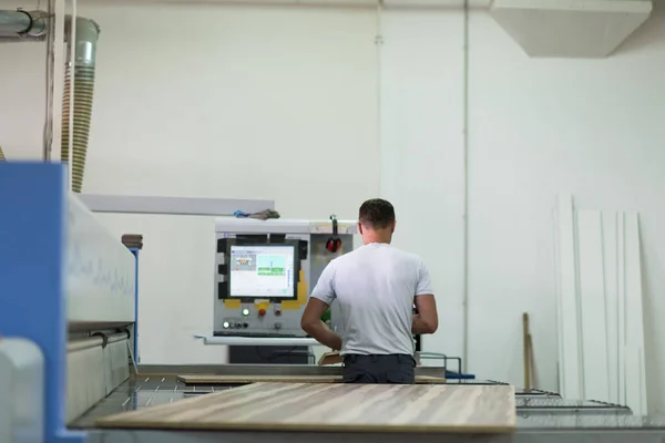 Worker Factory Wooden Furniture — Stok fotoğraf