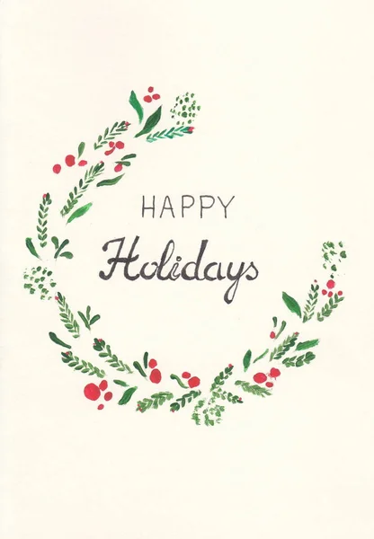 Happy Holidays Postcard Illustration — Stock Photo, Image