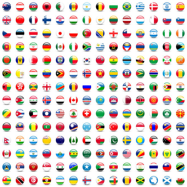 Флаги всех стран в виде объемного шика