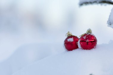 Yeni yılın yakın plan çekimleri ve arka plan için Noel dekorasyonu