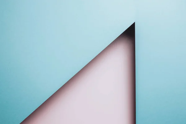 Abstract Pink Blue Color Paper Geometry Composition Background Minimalist Shadows — Stok fotoğraf