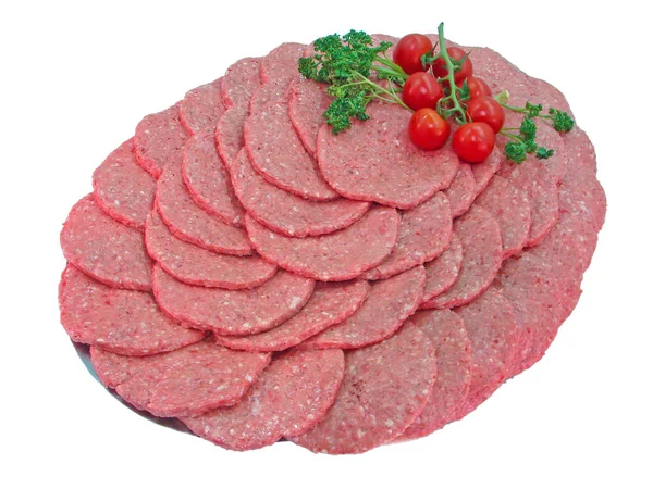 Fresh Minced Meat Hamburger — Stock Photo, Image