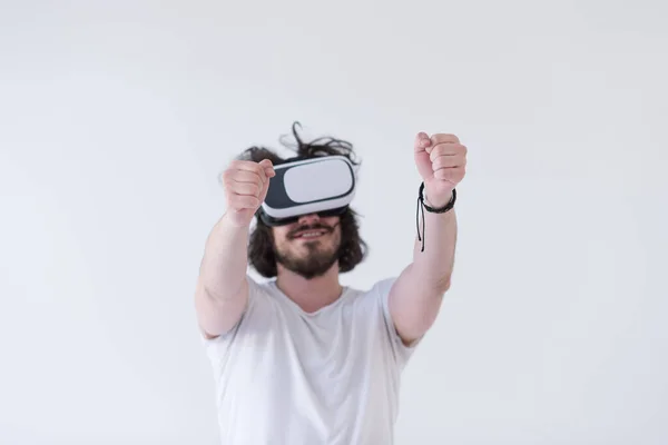 Hombre Usando Auriculares Realidad Virtual —  Fotos de Stock