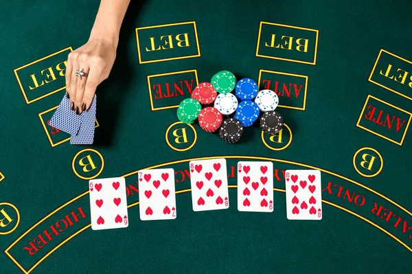 Poker Oyunu Kartlar Yakın Çekim Görüntüsü — Stok fotoğraf