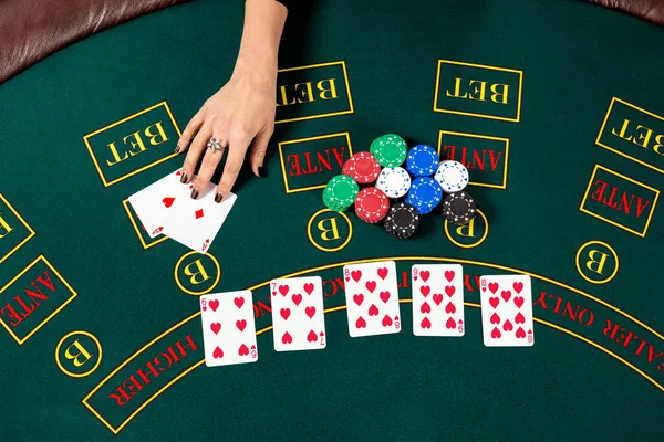 Грати Покер Картки Крупним Планом — стокове фото