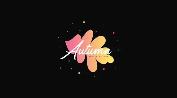 Autumn Logo Design Concept Vector Isolated Black Background — Stock fotografie