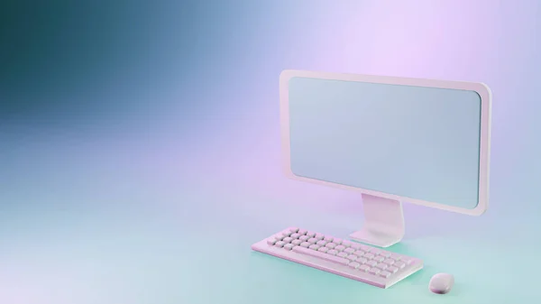 Isometrische Model Personal Computer Geïsoleerde Heldere Kleur Achtergrond Elementen Hardware — Stockfoto
