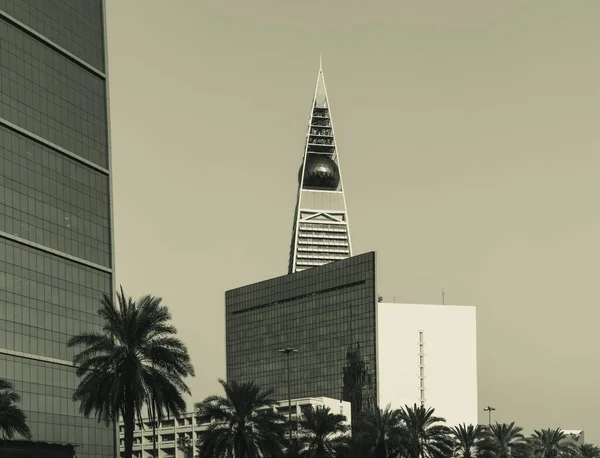 Faisaliah Πύργος Ουρανοξύστης Προβολή Φόντου — Φωτογραφία Αρχείου