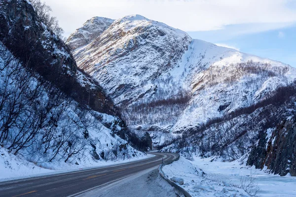 Vista Frozen Road Norvegia — Foto Stock