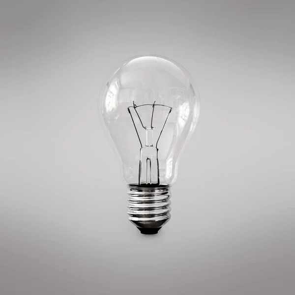 Light Bulb Grey Background — Stock Photo, Image