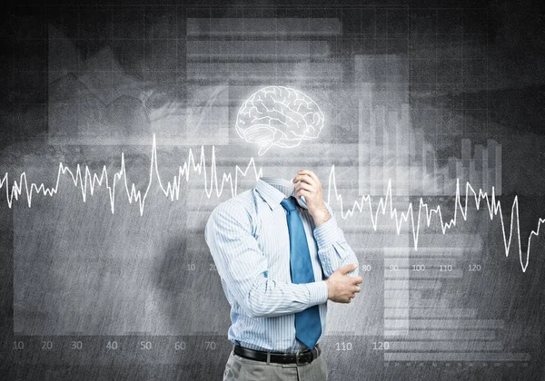 Pogląd Biznesmena Głową Mózgowca — Zdjęcie stockowe