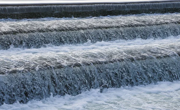 Bela Textura Detalhada Água Corrente Uma Cachoeira — Fotografia de Stock