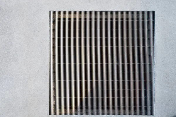 Fragment Modern Ventilationsgrill Ett Betonggolv — Stockfoto