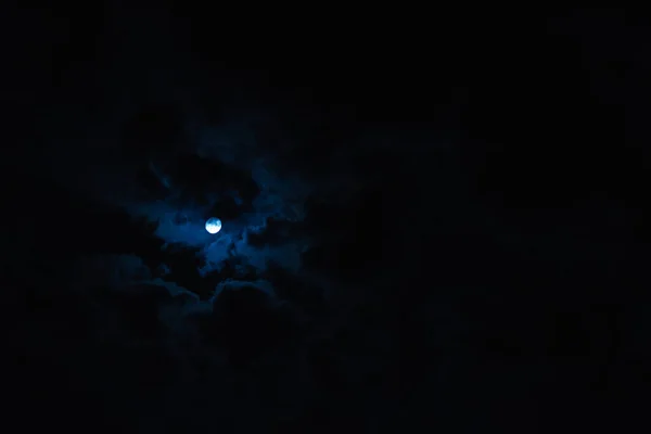 Голубой Закат Реке Силуэтами — стоковое фото