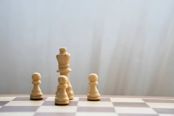 Біла Королева Пішаки Шаховій Дошці — стокове фото