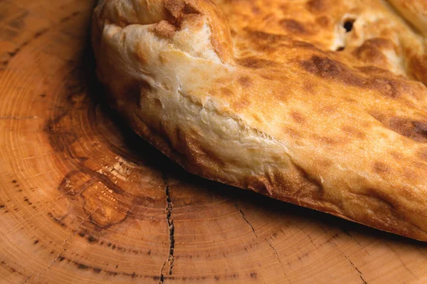 Close Pão Pita Apetitoso Fresco Deliciosa Comida Assada — Fotografia de Stock