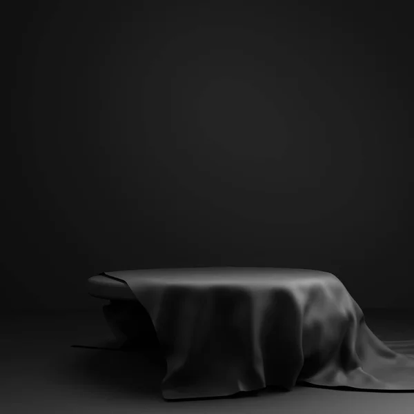 Diseño Concepto Banner Venta Viernes Negro Podio Tela Render — Foto de Stock