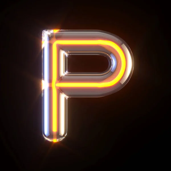 发光玻璃管字体P3D — 图库照片