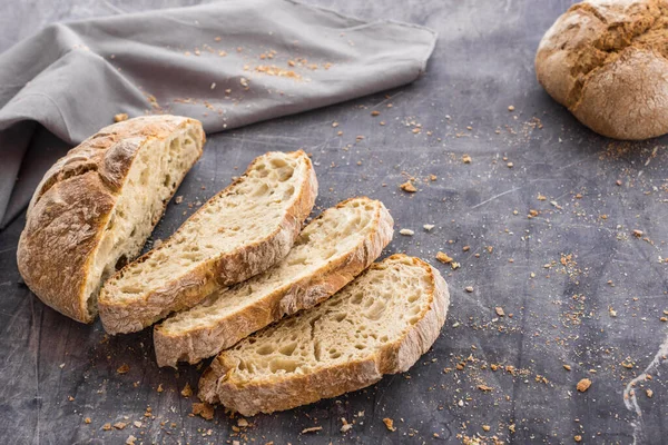 Ekologiskt Rustikt Bröd Bakgrund — Stockfoto