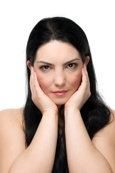 Woman Face Background View — Stock Photo, Image
