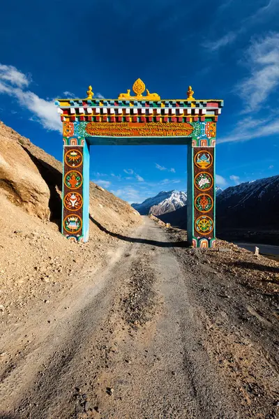 Puertas Gompa Valle Spiti Himachal Pradesh — Foto de Stock