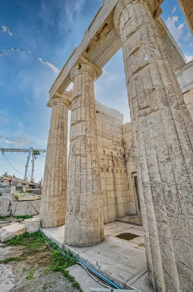 Propylaea Wejście Akropolu Aten — Zdjęcie stockowe