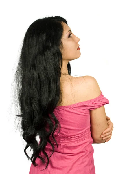 Довге Жіноче Волосся Вигляд Фону — стокове фото