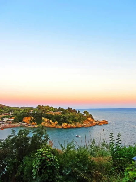 Resort Town Coast Montenegro Cove Boats Adriatic Sea Small Tourist — Stock Photo, Image