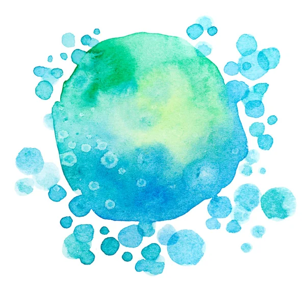 Abstract Watercolor Gradient Blue Drops Background — Stock fotografie