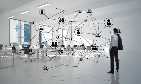 Netzwerk Und Sozialkommunikationskonzept Als Effektiver Anknüpfungspunkt Für Modernes Business — Stockfoto