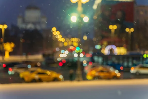 Street Background Out Focus Snow — Stock Photo, Image