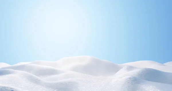Schneewehe Mit Himmelshintergrund Winter Rendering — Stockfoto
