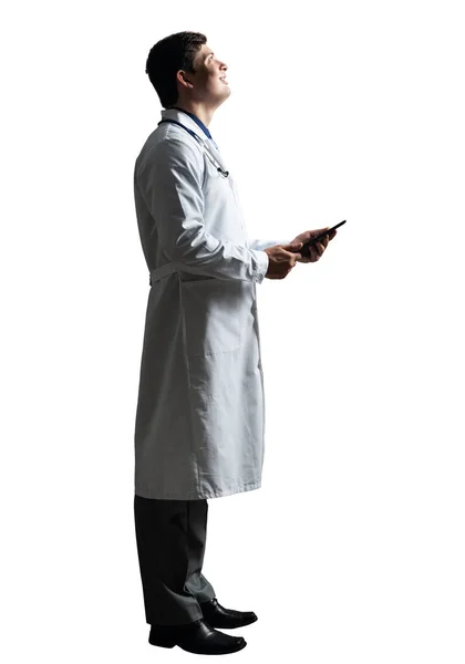 Médico Com Computador Tablet — Fotografia de Stock