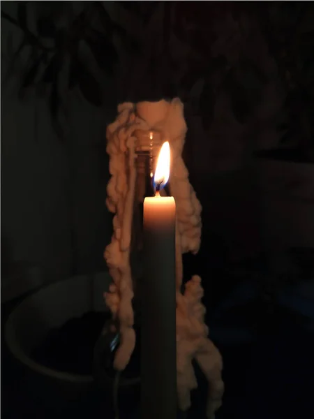 Κερί Φλόγα Φως Προβολή Φόντου — Φωτογραφία Αρχείου
