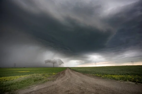 Prairie Storm Clouds Background View — Stock Photo, Image