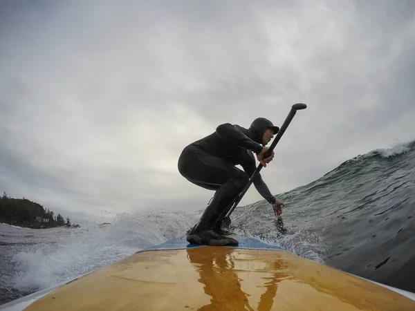 Surfeur Attraper Vague Dans Océan — Photo
