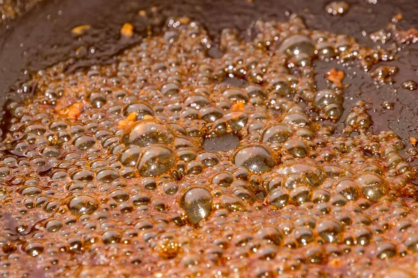 Detailed View Sugar Caramelizing Frying Pan — Stock Photo, Image
