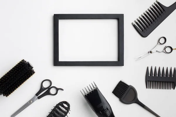 Leerer Rahmen Mit Haarvorräten — Stockfoto