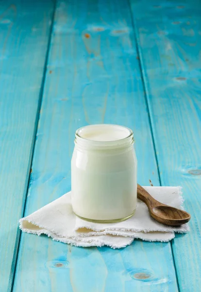Yogurt Natural Texture View — Stock Photo, Image