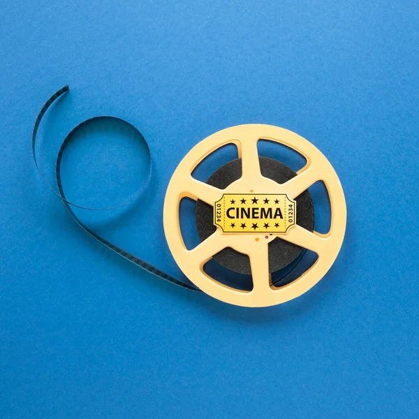 Cinema Film Bobina Blu Sfondo — Foto Stock
