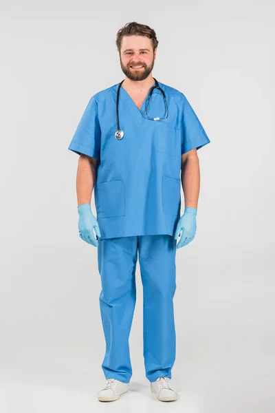 Enfermeira Homem Sorrindo — Fotografia de Stock