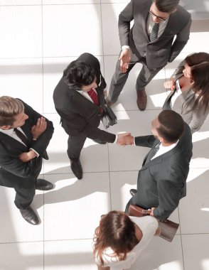 üst görünümden. Toplantı çözüm ortakları