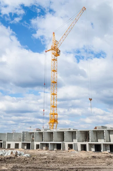 Tower Cranes Construction Highrise Building — Stock Photo, Image