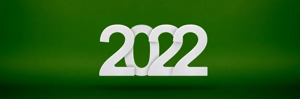 Szczęśliwego Nowego Roku 2022 Szablon Powitania Uroczysty Baner Białymi Numerami — Zdjęcie stockowe