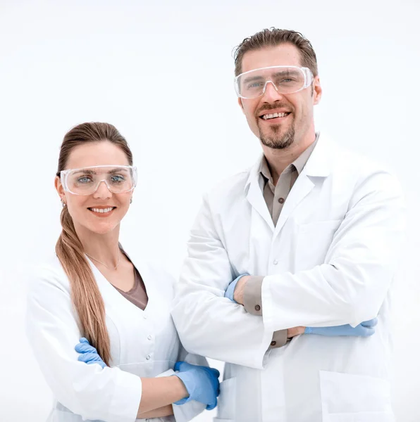 Retrato Dois Cientistas Biólogos — Fotografia de Stock