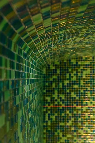 Ceramic Tiles Modern Green Mosaic Wall — Stock Photo, Image