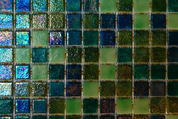 Azulejos Mosaico Verde Parede Banheiro Design Interiores — Fotografia de Stock